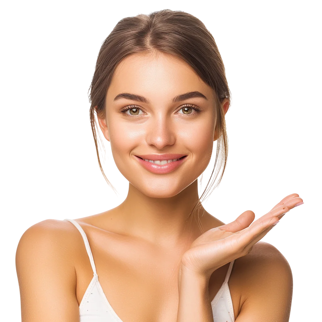 Woman Presenting Open Palm Free PNG Image