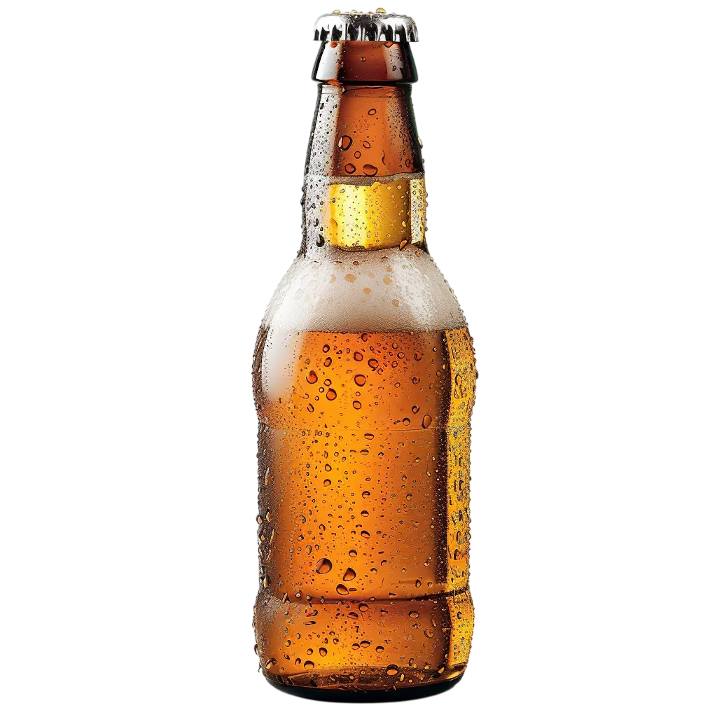 Glass Beer Bottle Standing Alone Free PNG Image