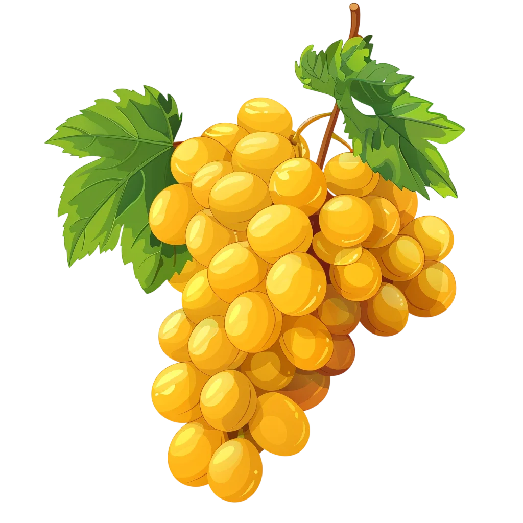 Fresh Yellow Grapes Cluster Hanging PNG