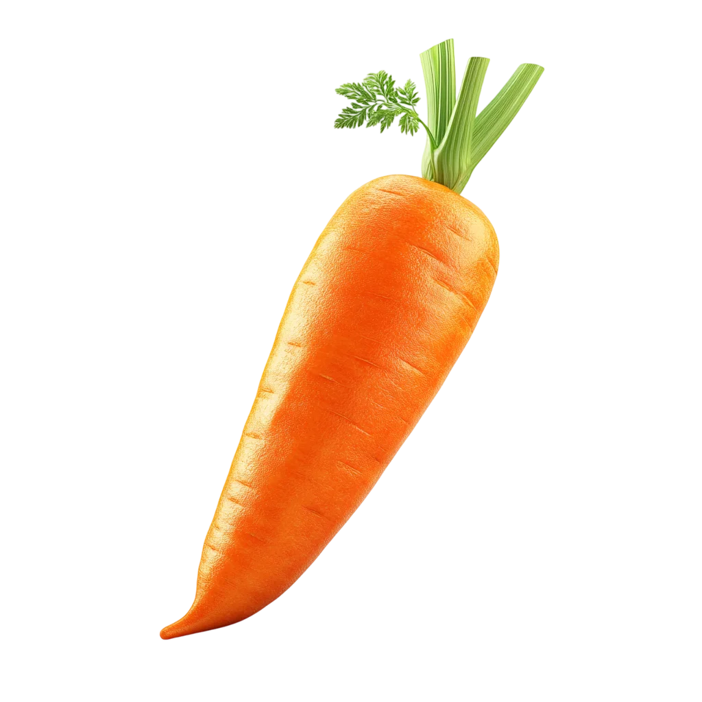 Fresh Whole Carrot Root Slanted View PNG