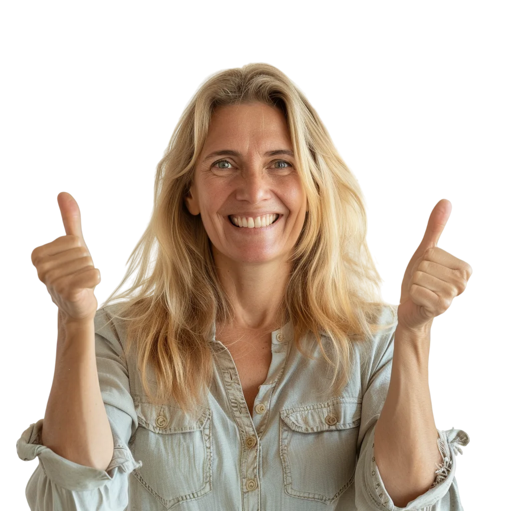 Mature Woman Giving Thumbs Up Free PNG Image