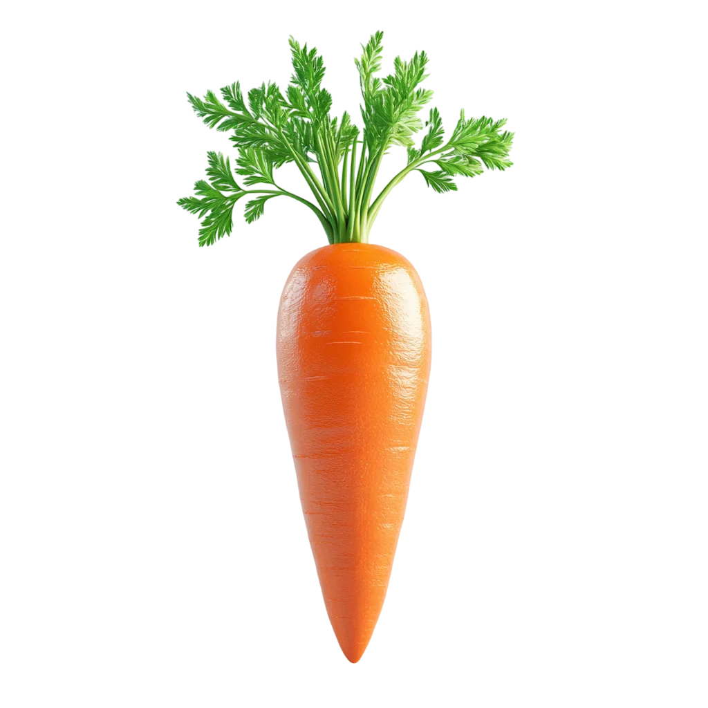 Fresh Whole Carrot Root With Greens PNG