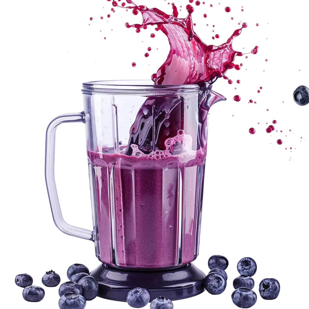 Purple Smoothie in Glass with Berries Free PNG Image
