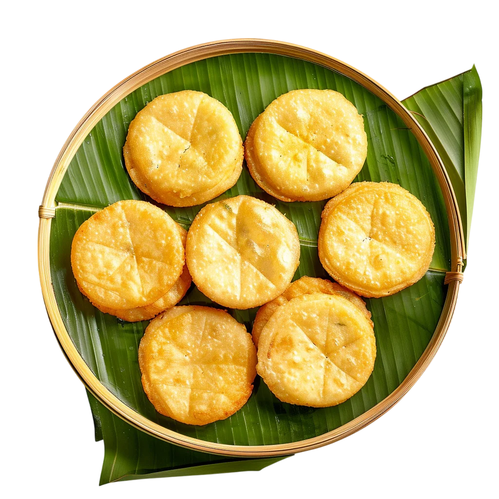 Mini Fried Pastry Snacks in Bowl Free PNG Image