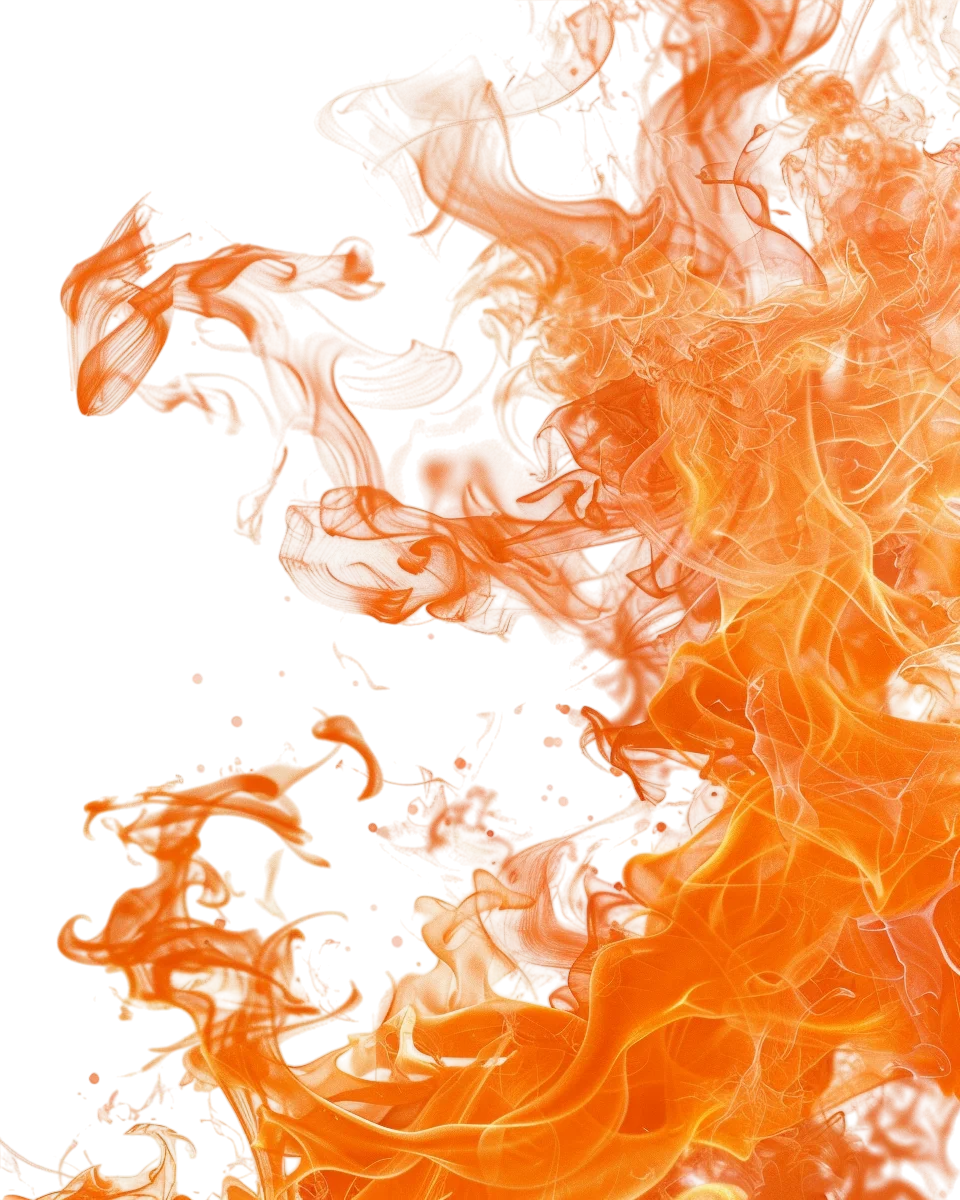 Dynamic Orange Fire Swirl Effect Free PNG Image