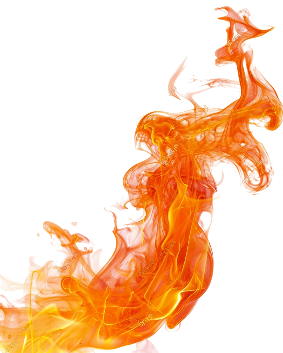 Dynamic Orange Fire Flame Splash Free PNG Image