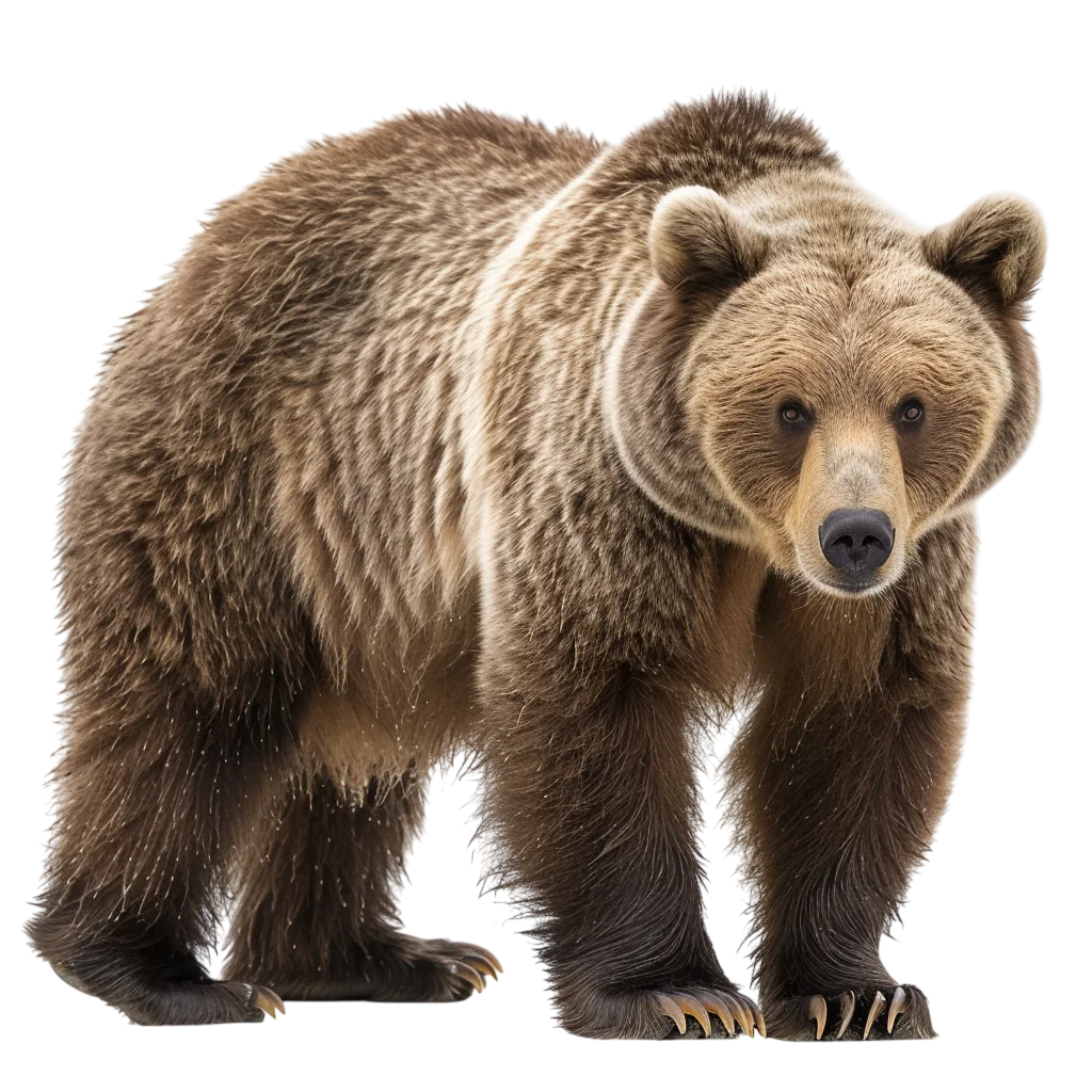 Brown Bear Standing Wildlife Free PNG Image