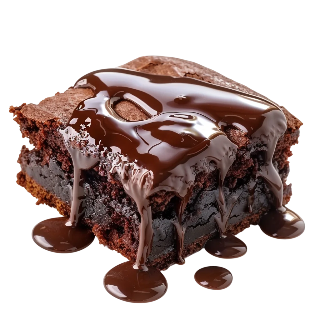 Chocolate Brownie Cake Slice Free PNG Image