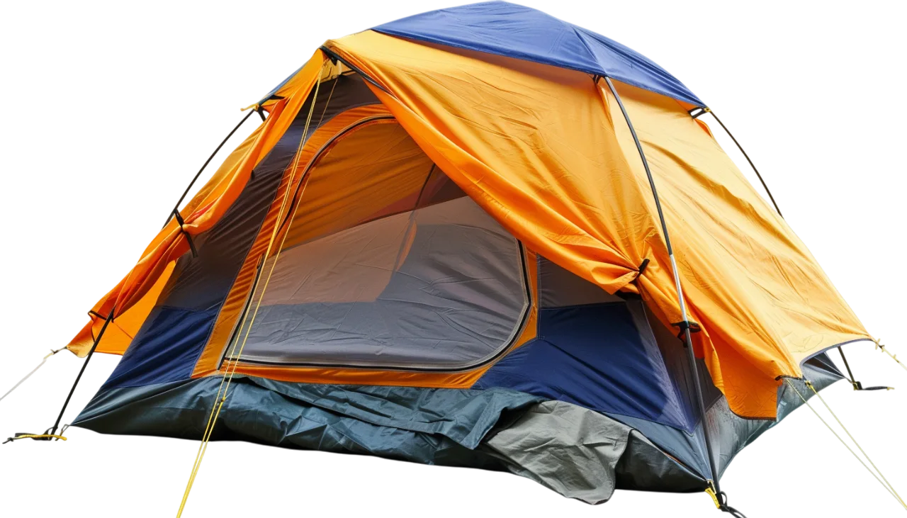 Orange Camping Tent Isolated Free PNG
