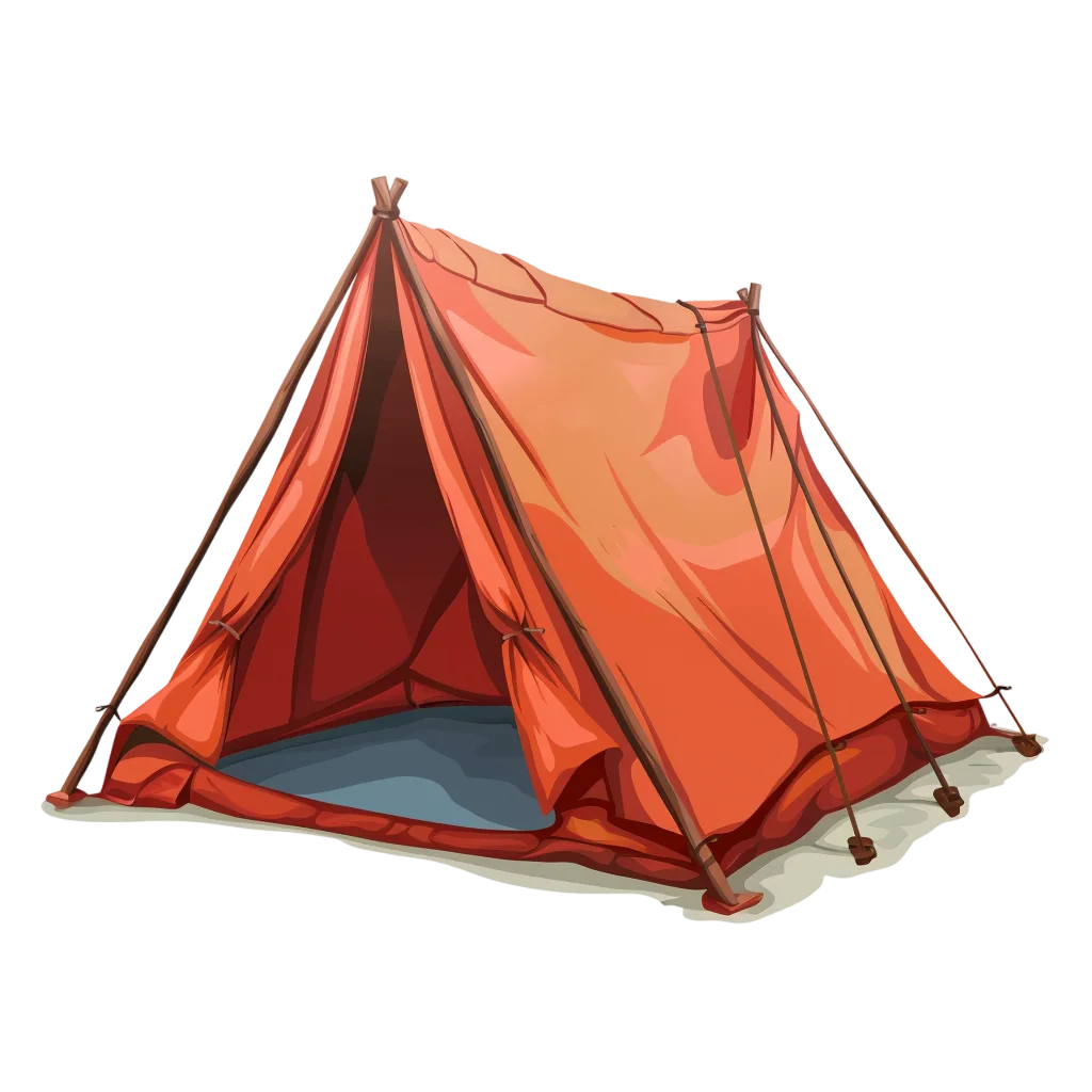 Orange Camping Tent in Nature Free PNG Image