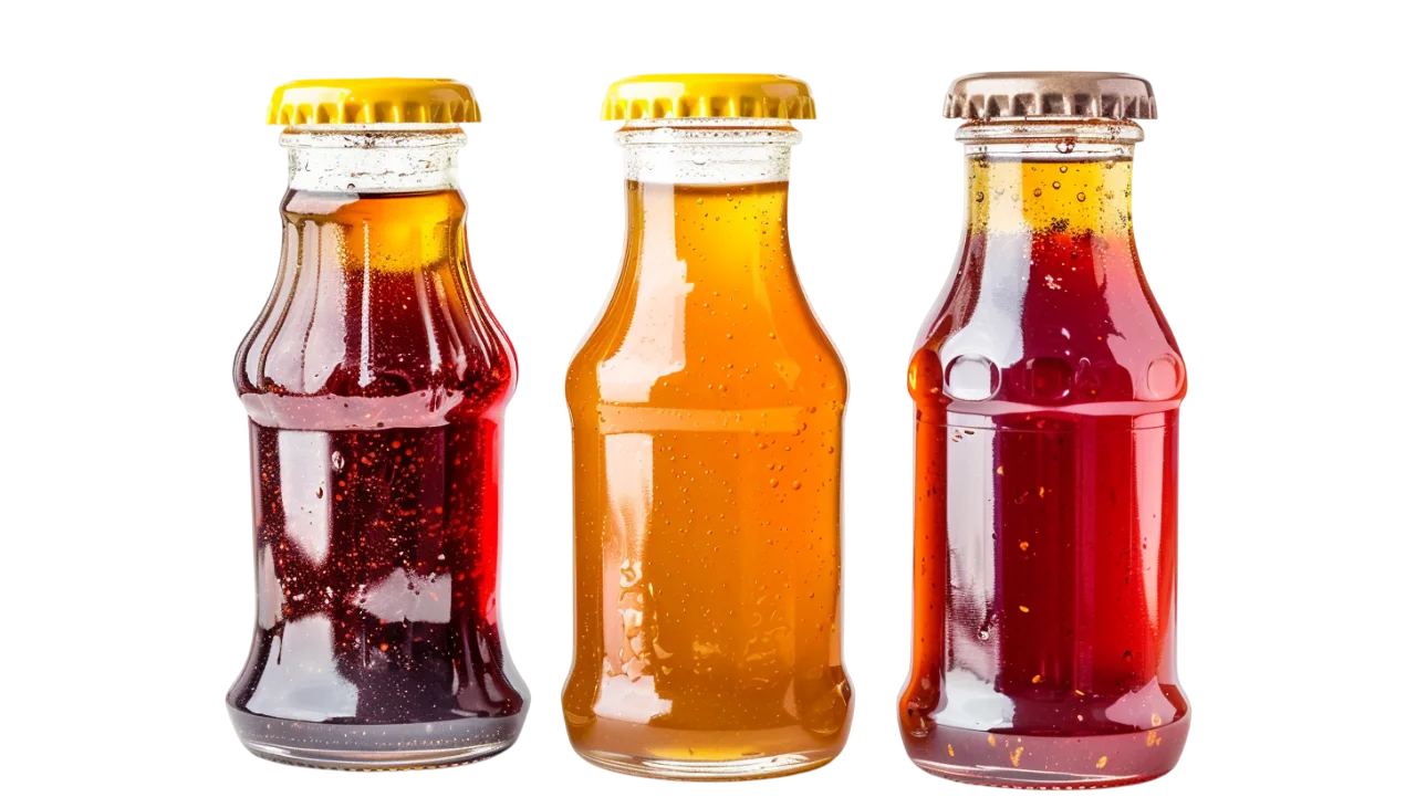 Assorted Bottled Juices and Drinks Free PNG Image