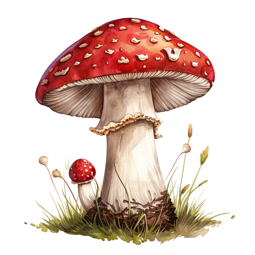 Red Mushroom Toadstool Forest Plant Free PNG Image