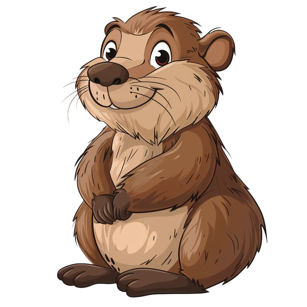 Cute Cartoon Beaver Animal Wildlife Free PNG Image