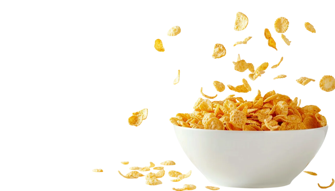 Falling Corn Flakes Breakfast Cereal Free PNG Image