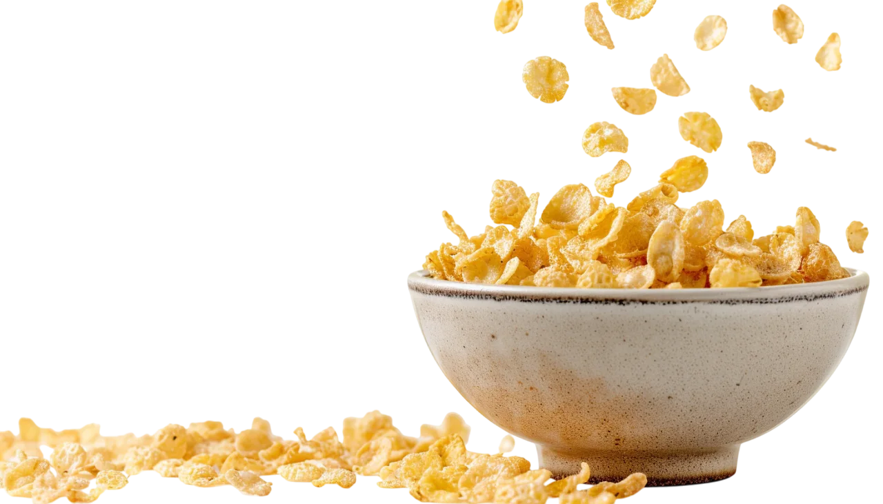 Falling Breakfast Cereal and Bowl Free PNG Image