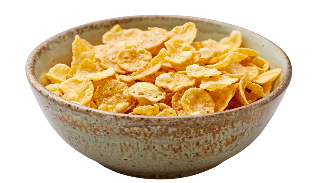 Bowl of Crispy Breakfast Cereal Free PNG Image