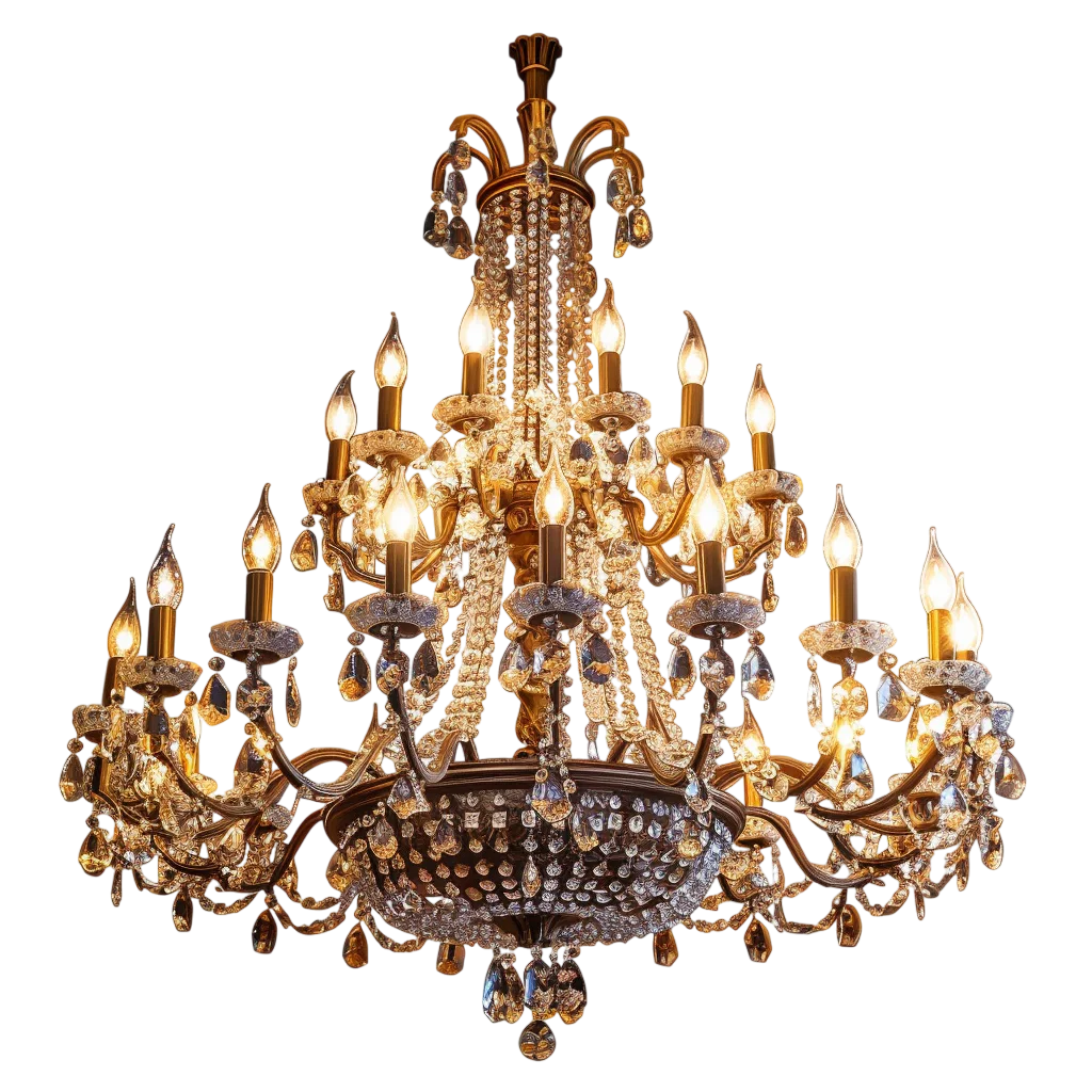 Ornate Vintage Chandelier Lighting Free PNG Image