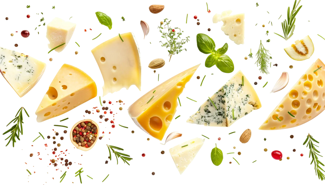 Cheese and Herbs Food Ingredients Free PNG Image