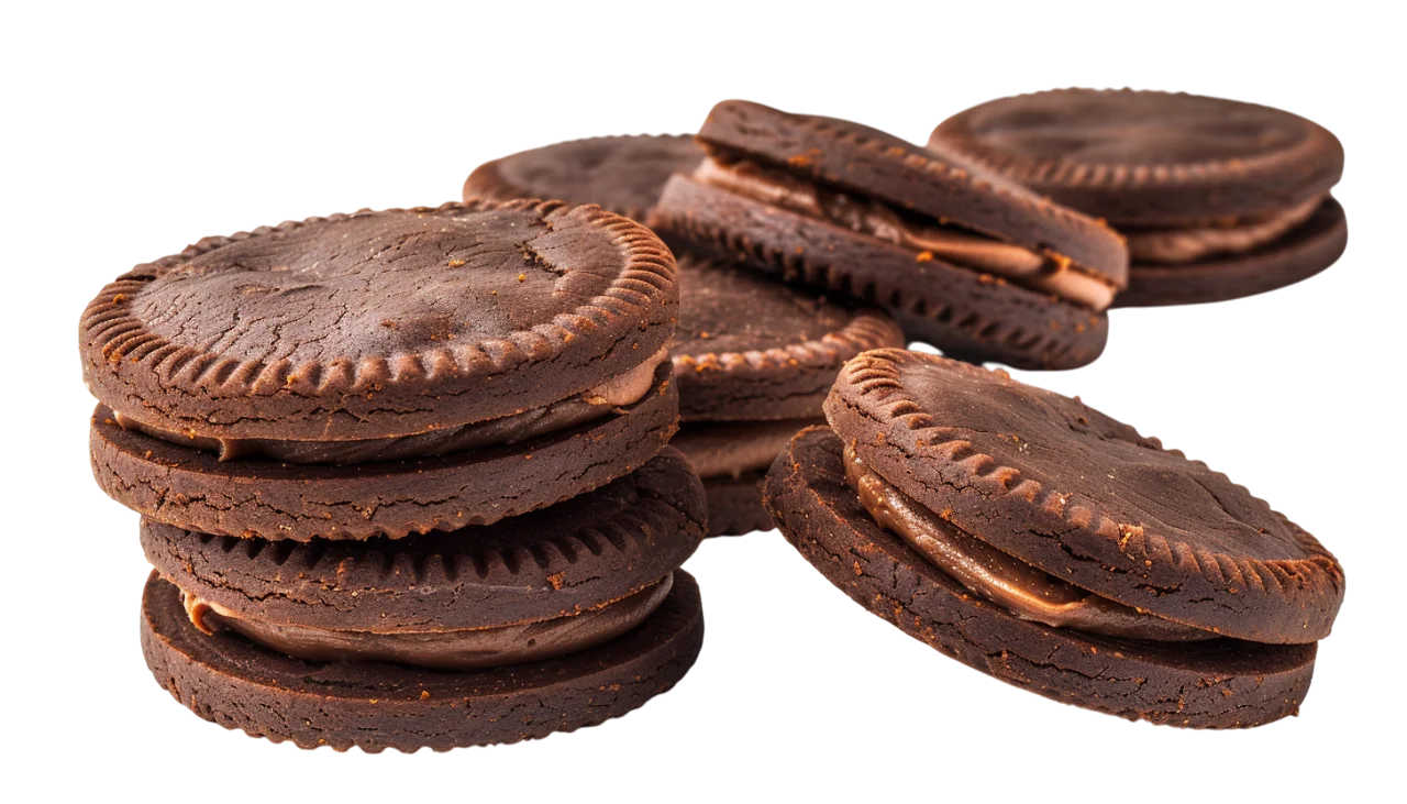 Stacked Chocolate Sandwich Cookies Free PNG Image