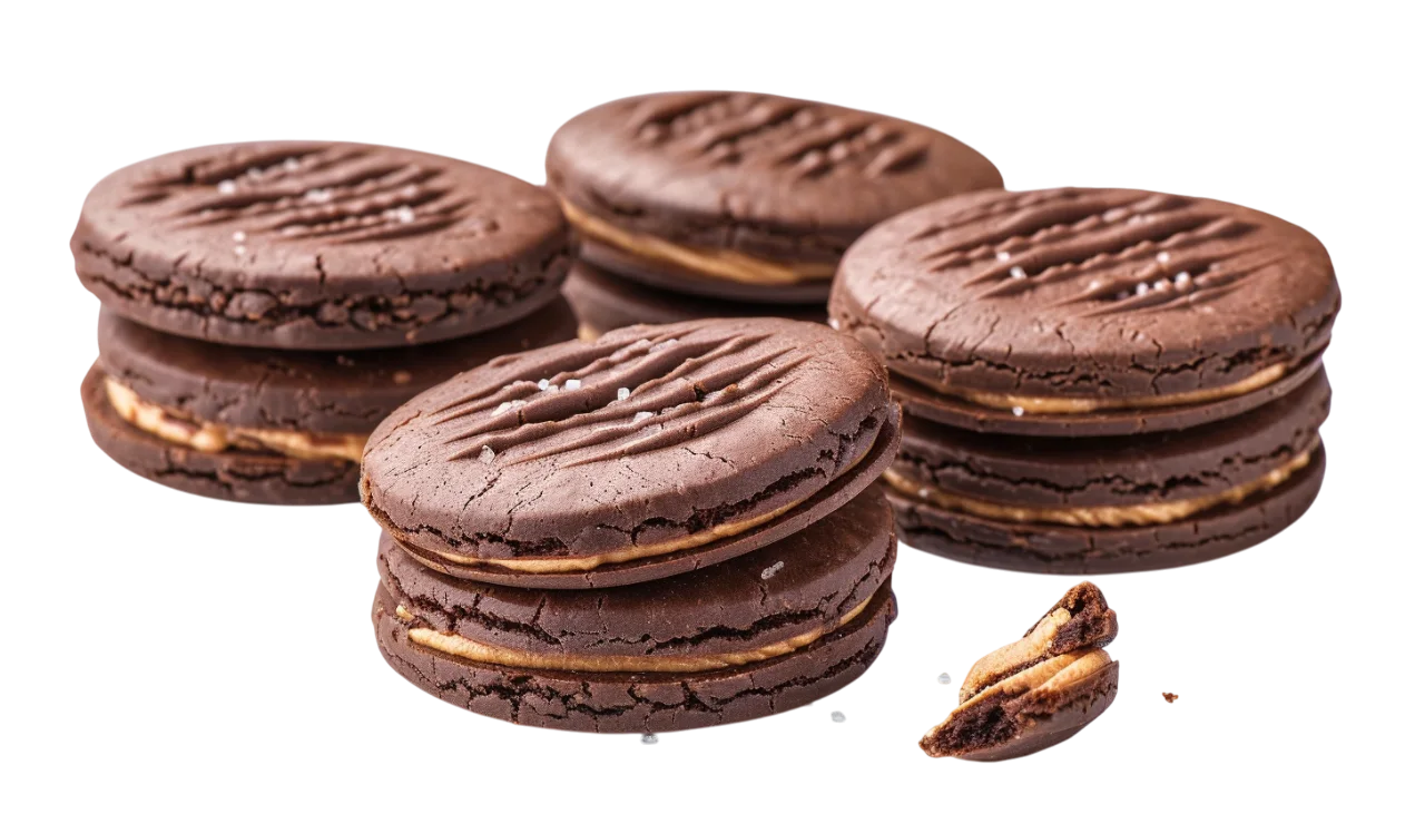 Chocolate Sandwich Cookies Stack Free PNG Image