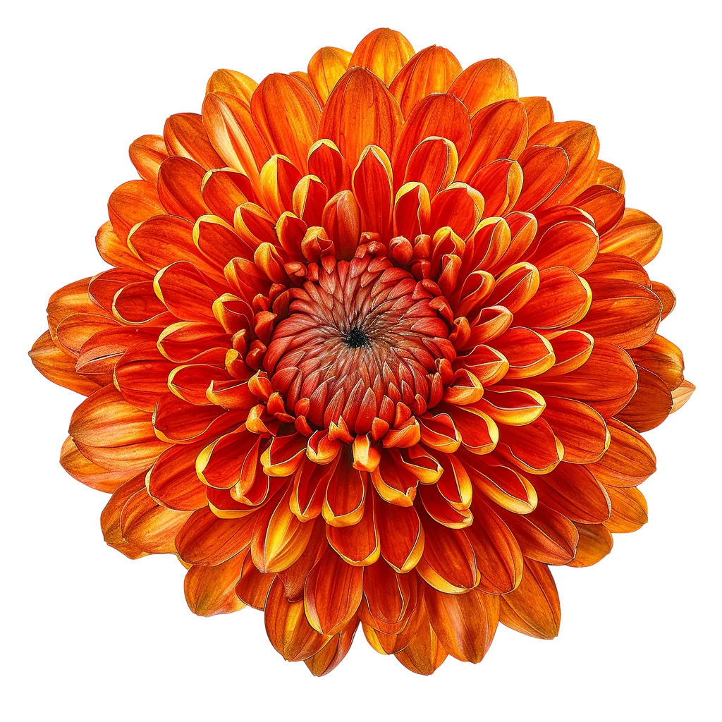 Bright Orange Chrysanthemum Flower Free PNG Image