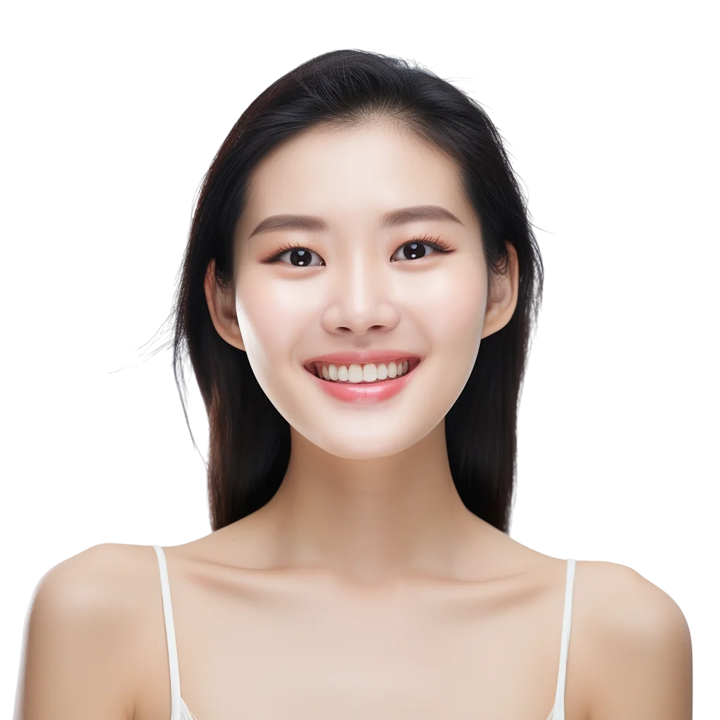 Asian Woman Skincare Smile Free PNG Image