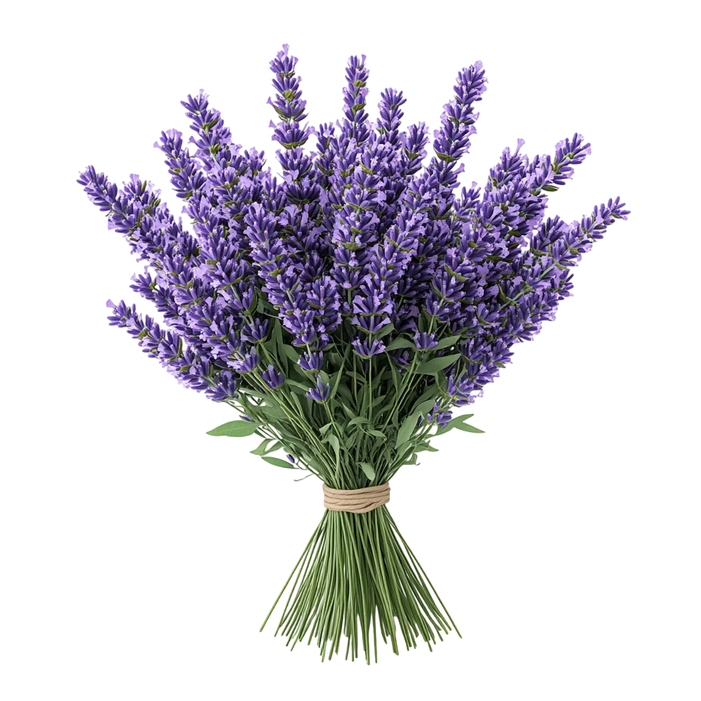 Fresh Purple Lavender Flower Bouquet PNG