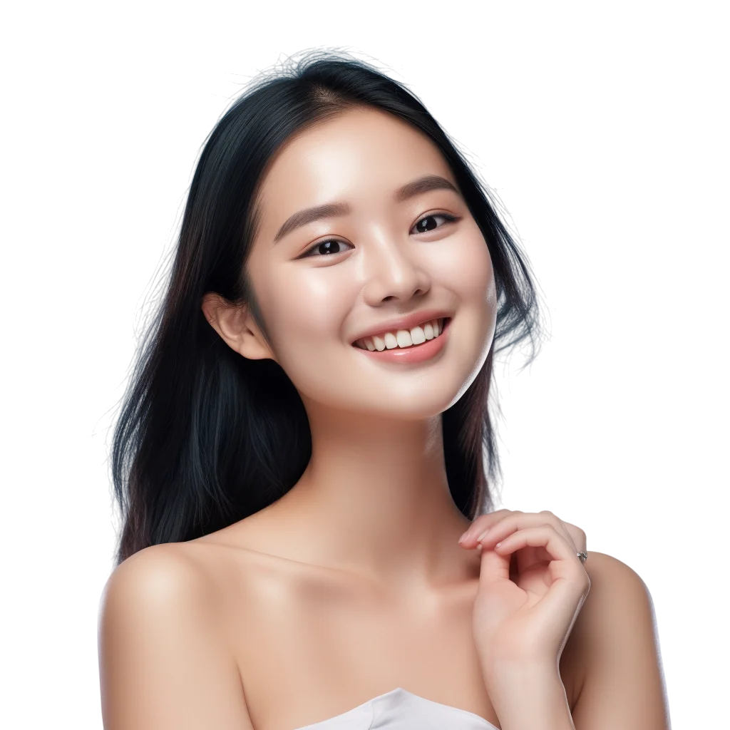 Asian Woman Smiling Portrait Free PNG Image