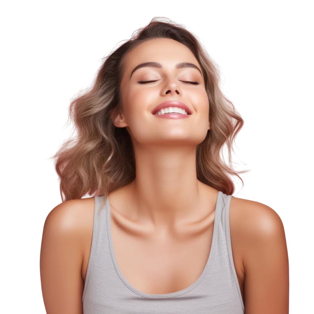Blonde Woman Relaxing Expression Free PNG Image
