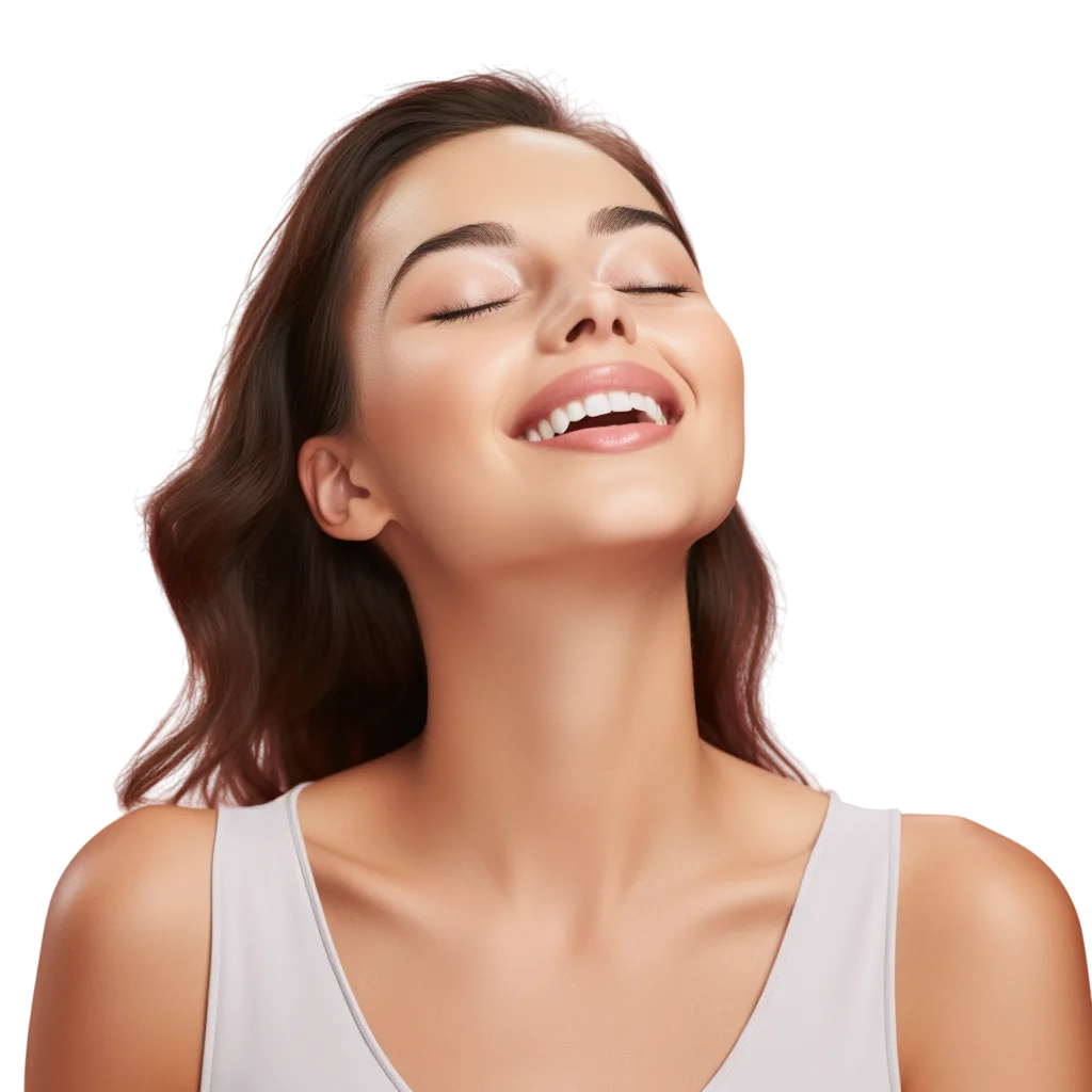 Brunette Woman Serene Expression Free PNG Image