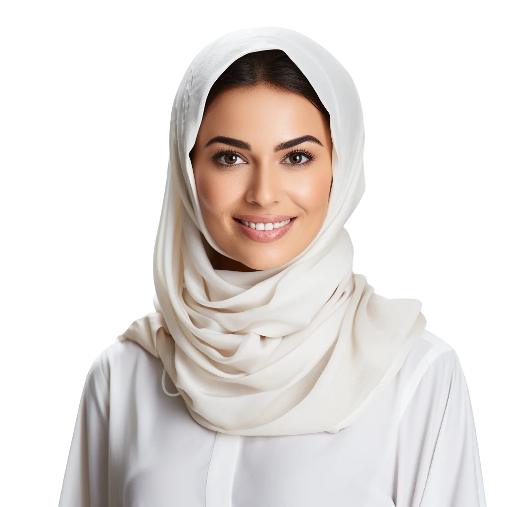 Smiling Woman in Hijab Portrait Free PNG
