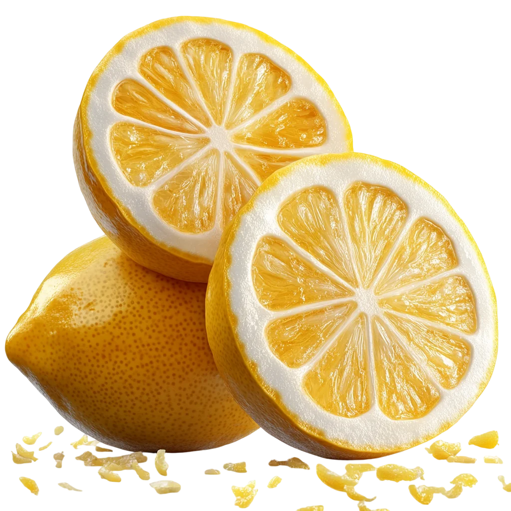 Fresh Whole And Sliced Lemon Fruits PNG