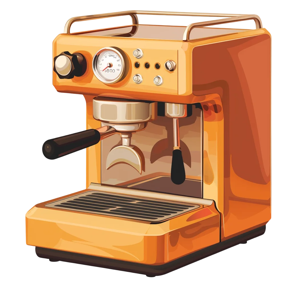 Orange Espresso Coffee Machine Free PNG