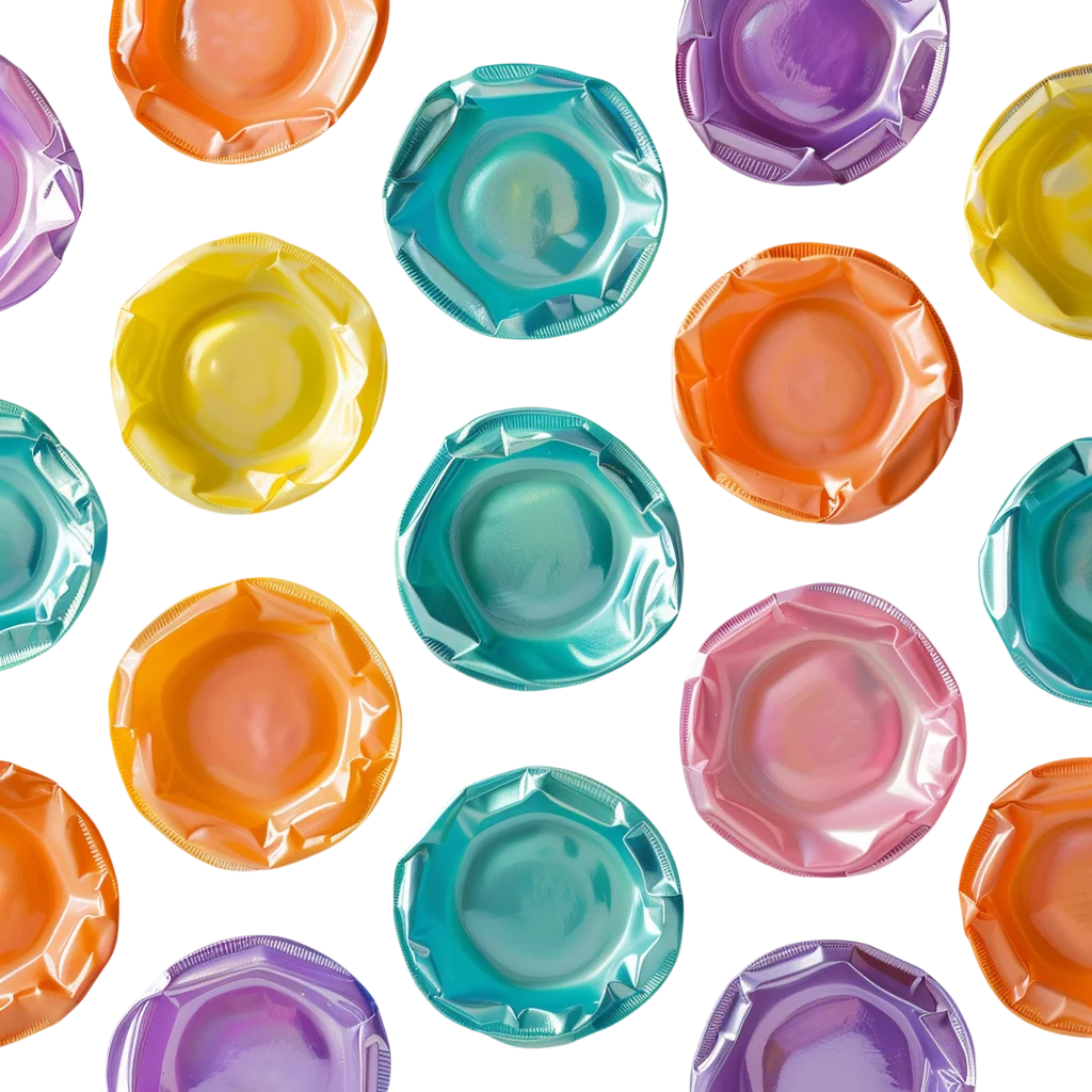 Colorful Ceramic Dip Bowls Pattern Free PNG