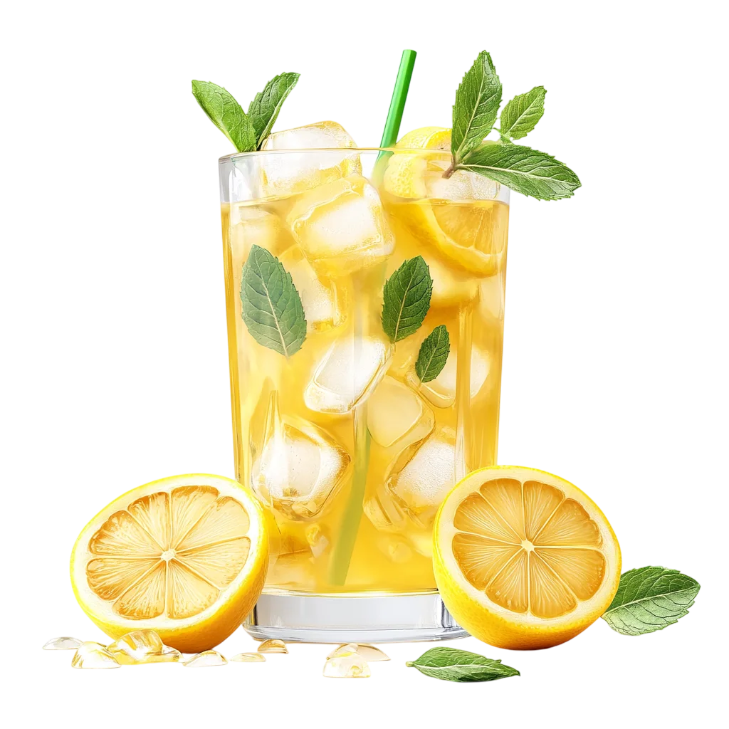 Tall Glass Of Refreshing Lemonade Drink PNG