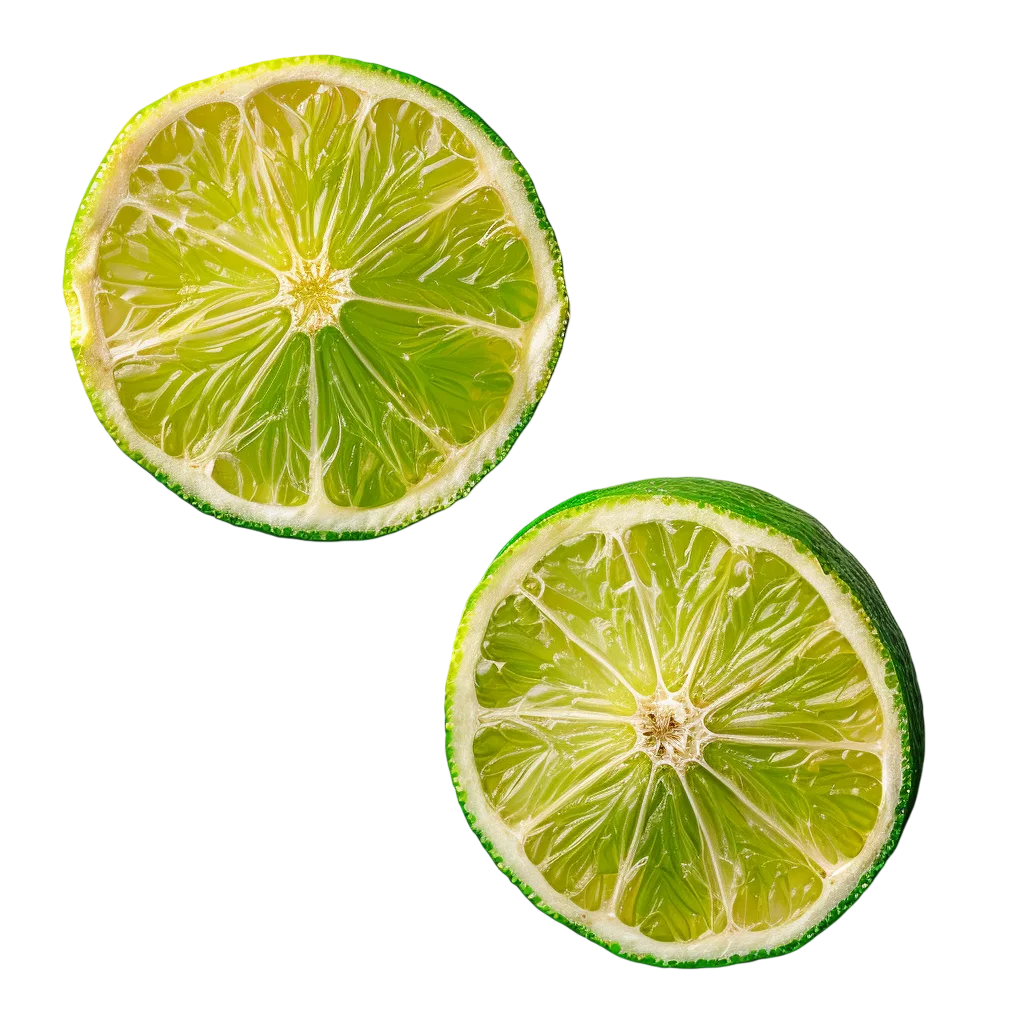 Fresh Lime Slices Wheel And Half Layout PNG