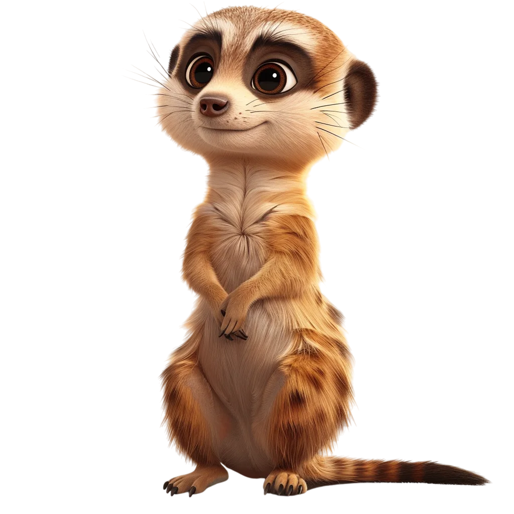 Cute Cartoon Meerkat Sitting Free PNG
