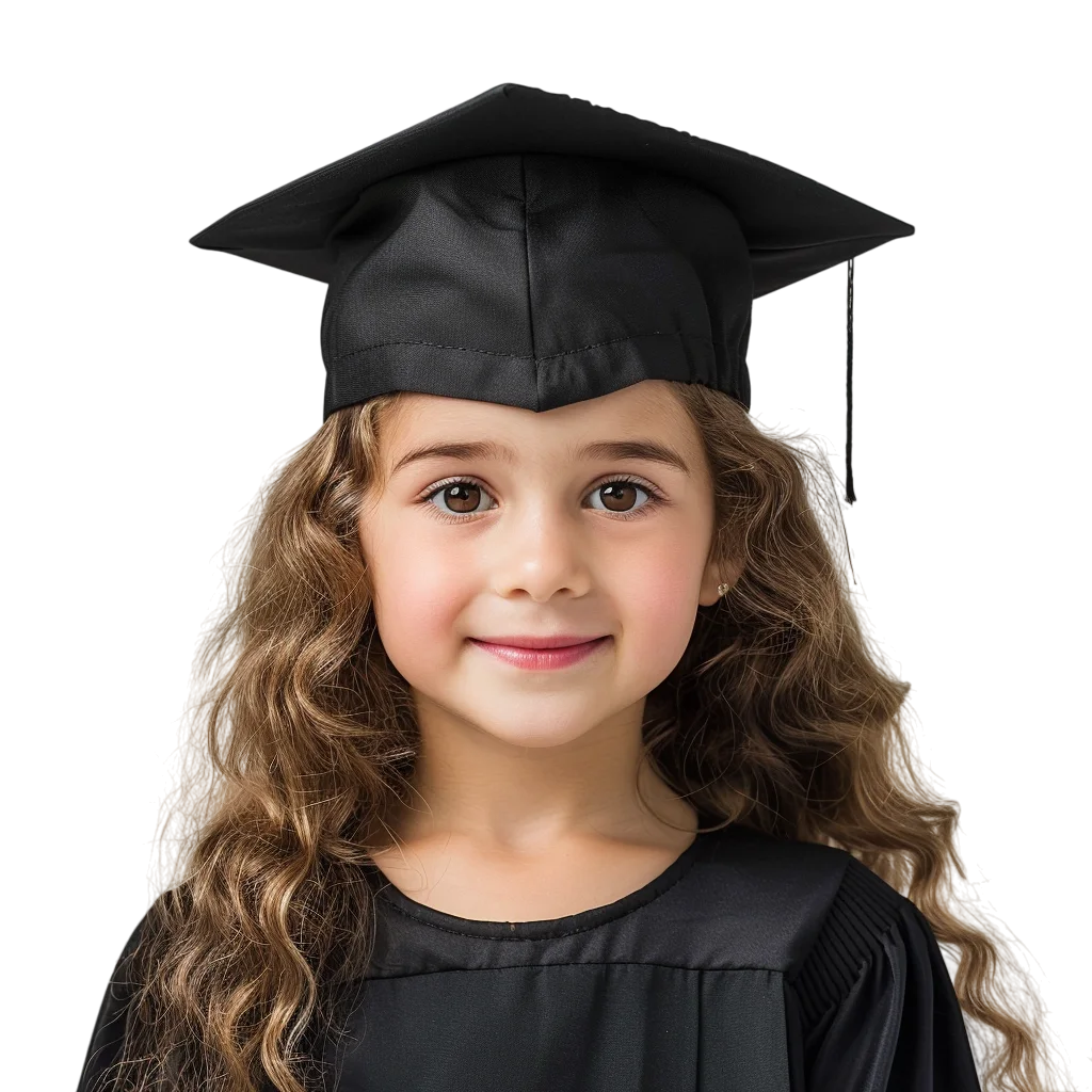 Little Girl Graduate with Cap Free PNG