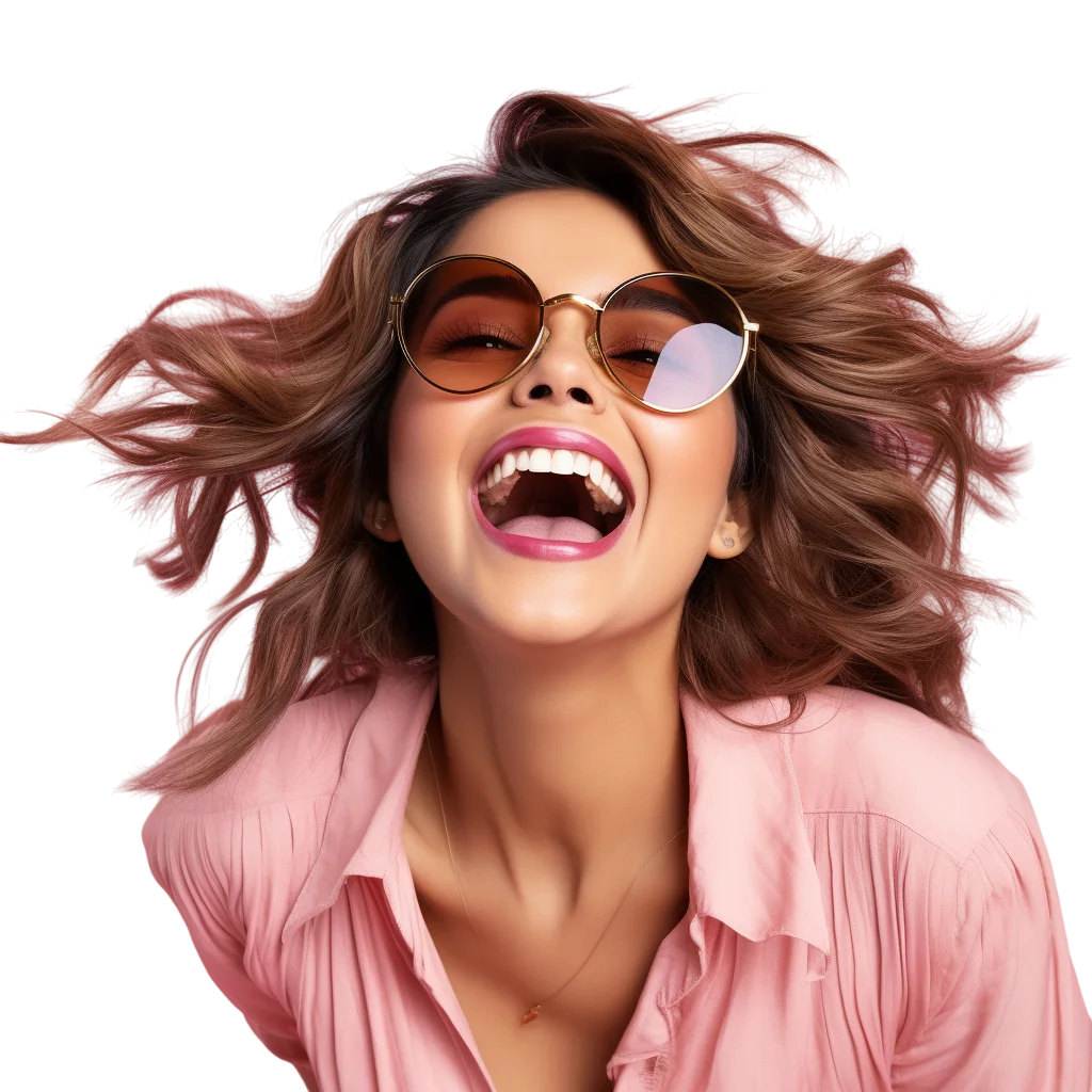 Smiling Woman with Sunglasses Free PNG