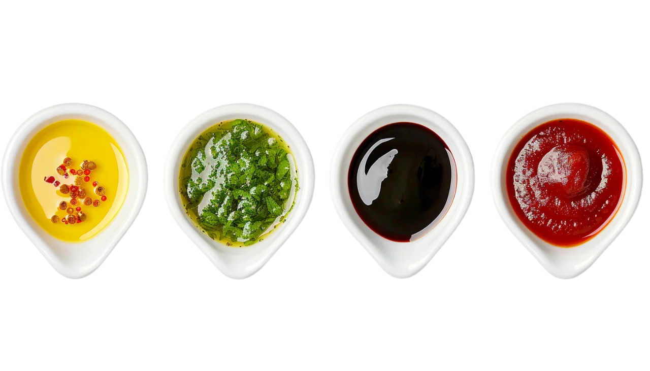 Green Sauce and Dark Sauce Bowls Free PNG