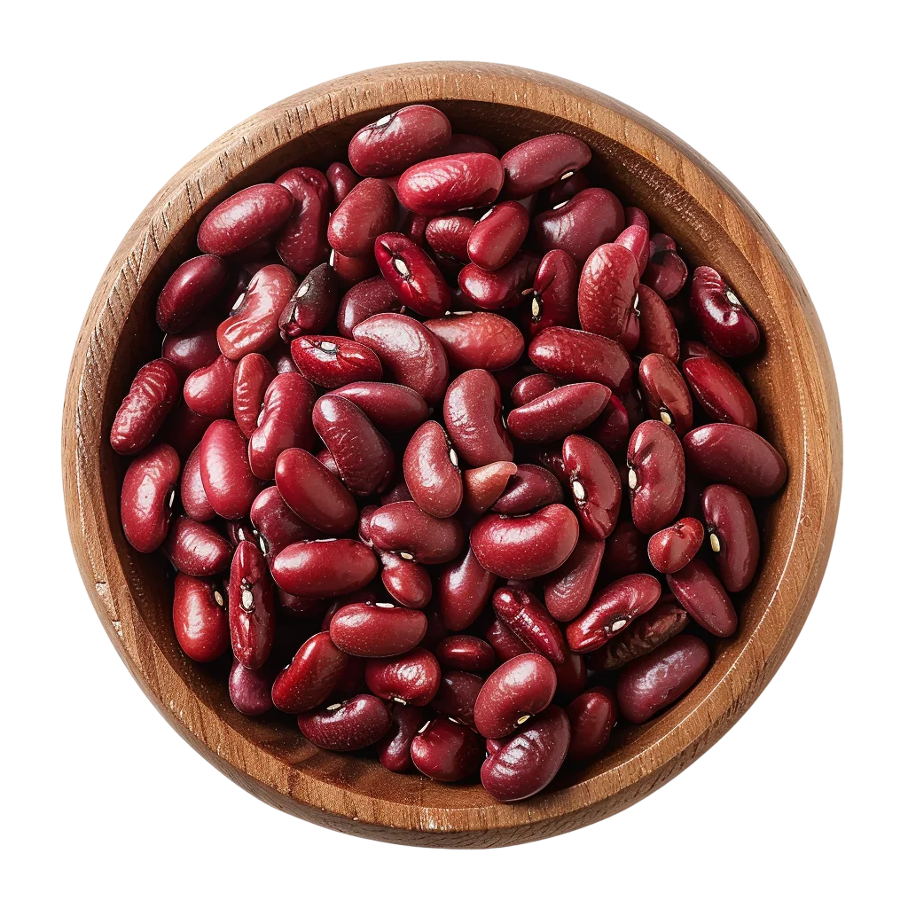 Wooden Bowl with Red Kidney Beans Free PNG