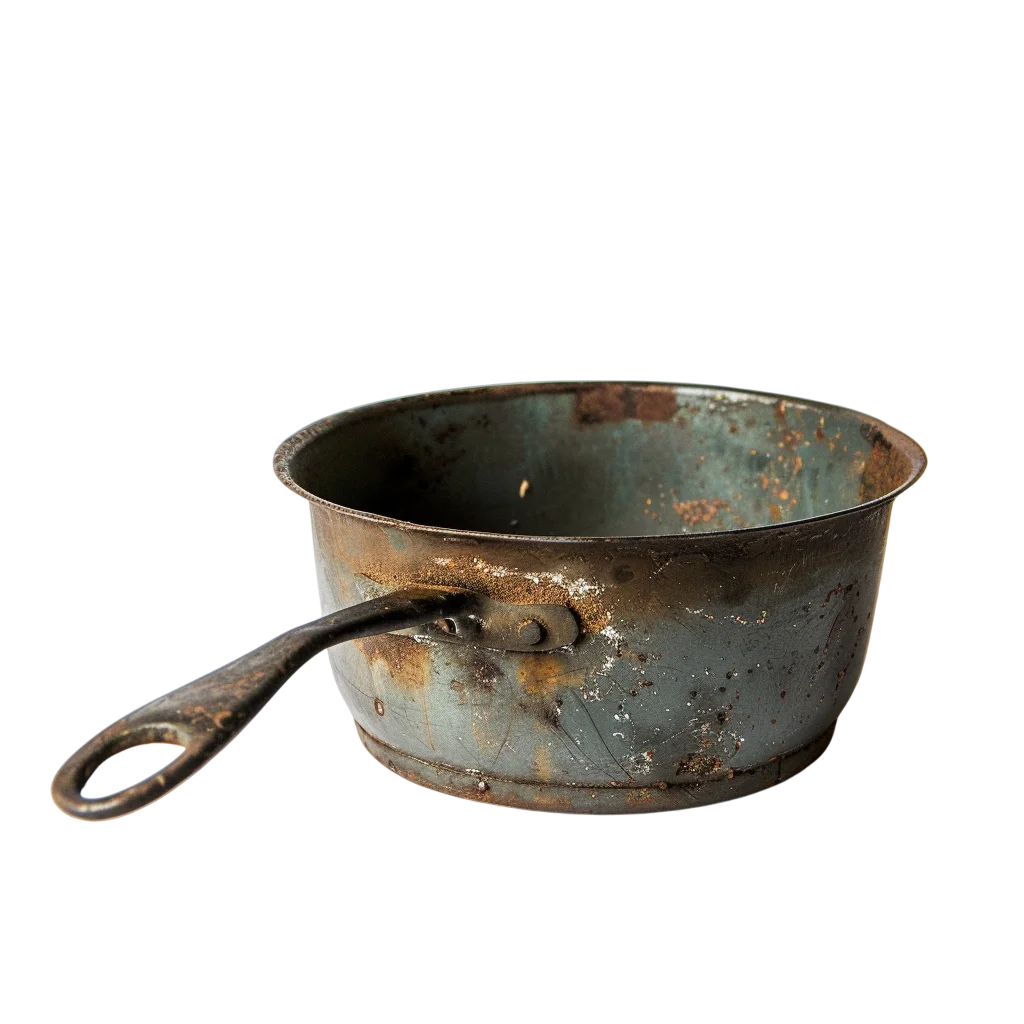 Rusty Metal Saucepan Cookware Free PNG Image