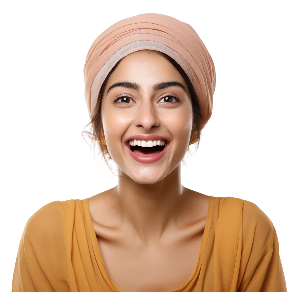 Smiling Woman in Headscarf Free PNG Image