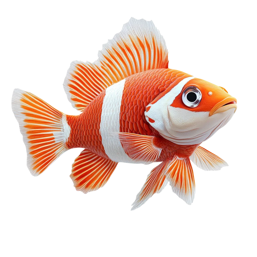 Orange and White Ornamental Fish Free PNG