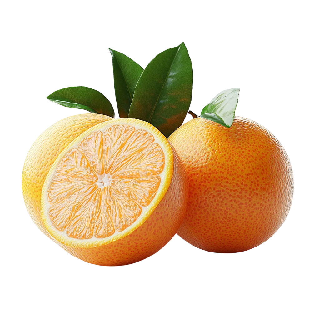 Fresh Cut Orange Fruit Halves Free PNG