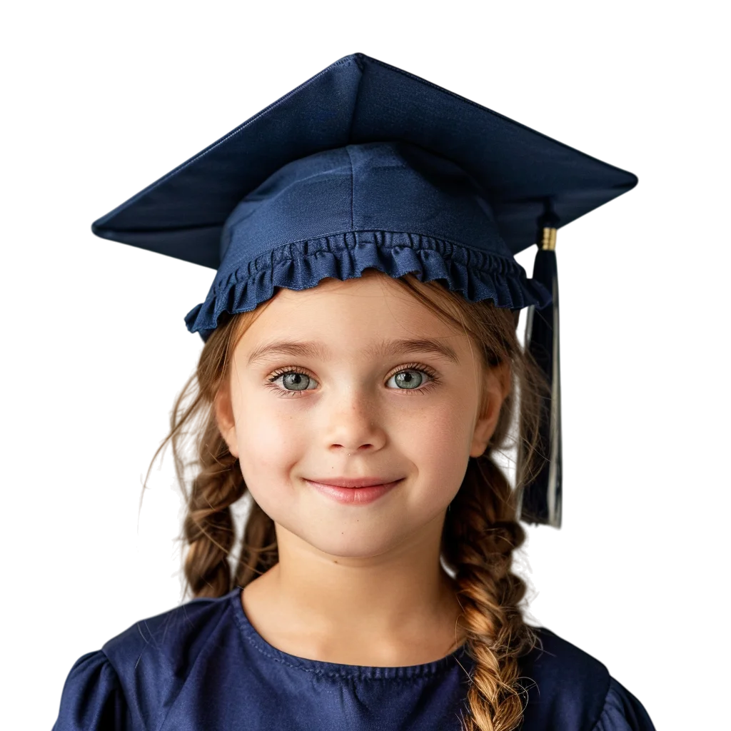 Graduate Girl Child with Braids Free PNG