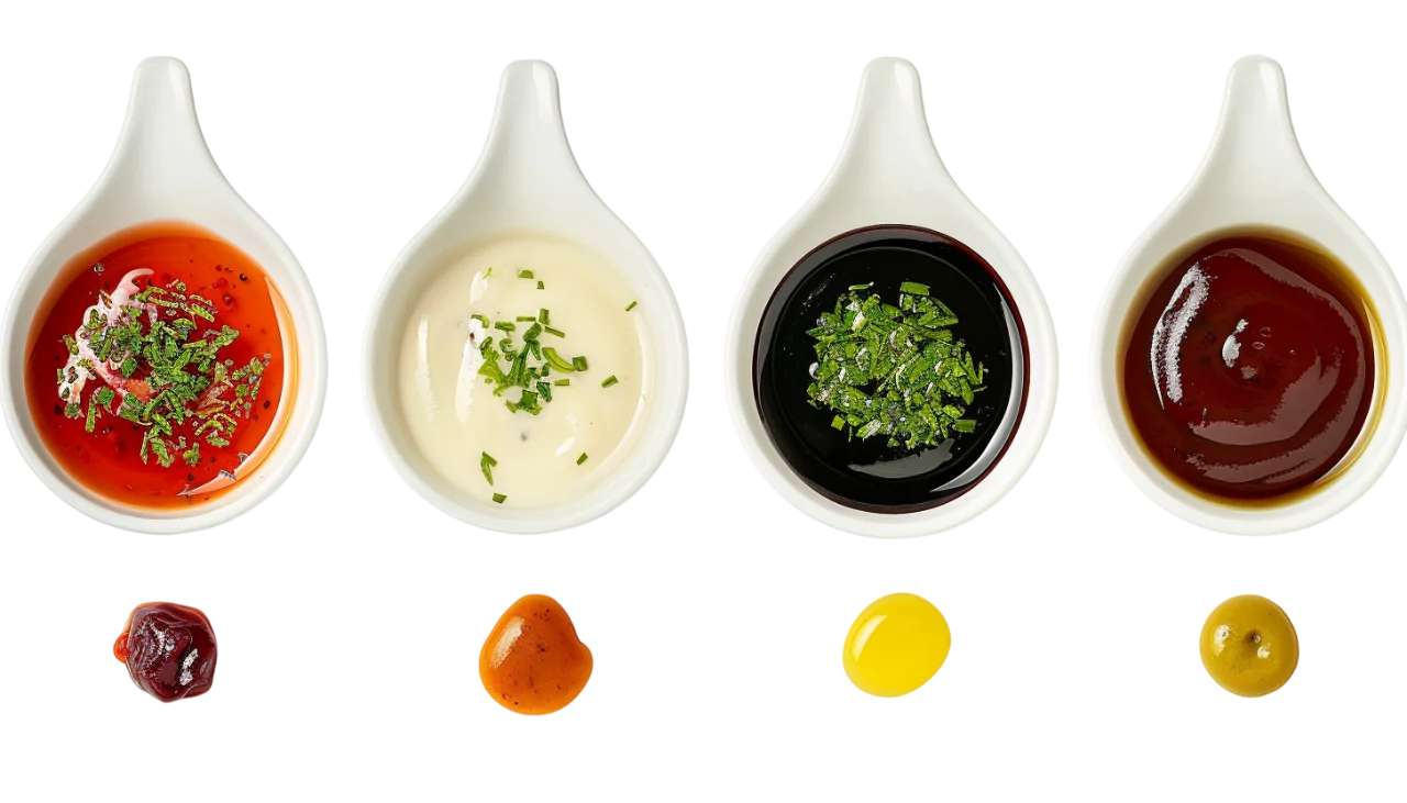 White Sauce and Dip Bowls Free PNG Collection