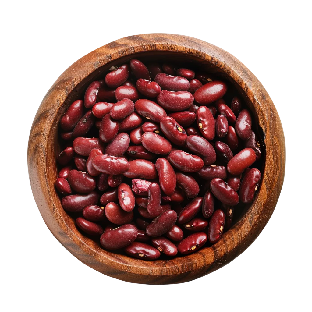 Wooden Bowl with Red Beans Free PNG