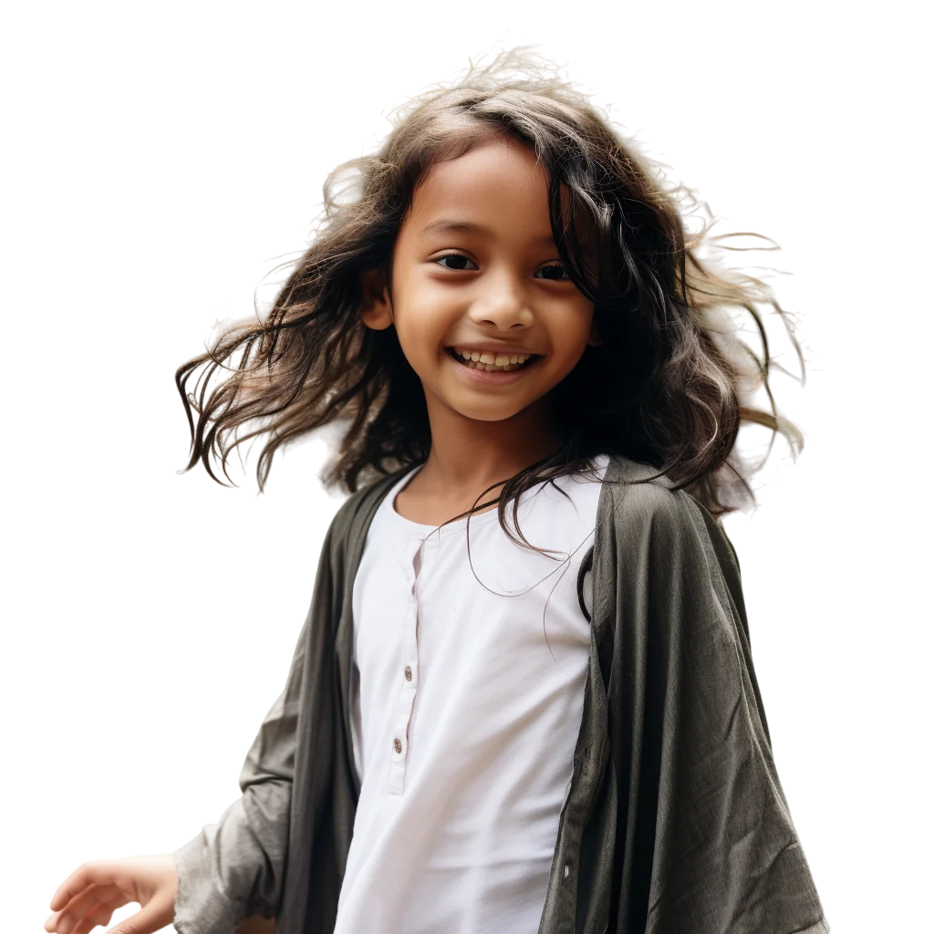 Smiling Young Girl Free PNG Portrait