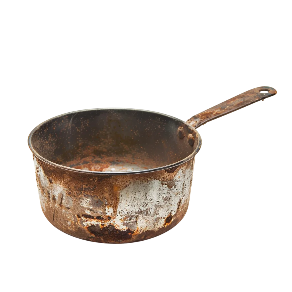 Rusty Metal Saucepan Free PNG Cookware